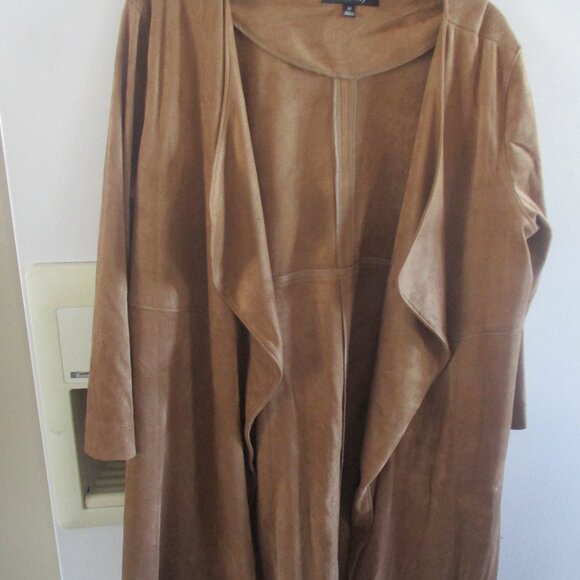 RELATIVITY Faux Suede Open Front Cardigan/Jacket - Size M new nwt easycare - Picture 1 of 3